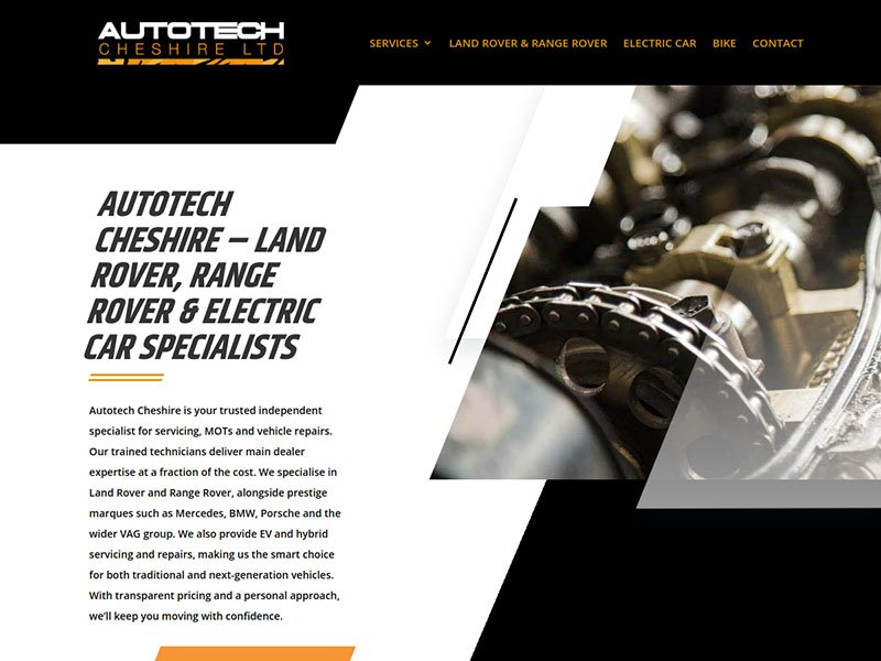 The Auto Tech Cheshire website homepage