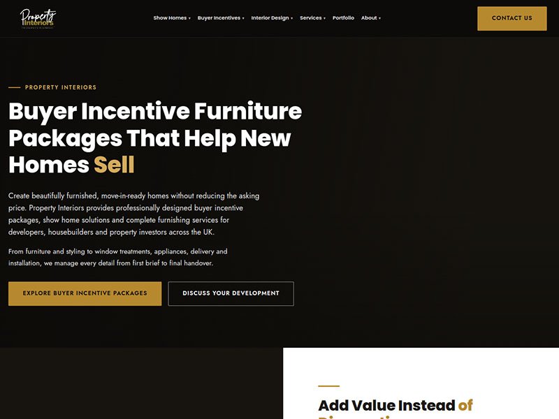 The Property Interiors website homepage