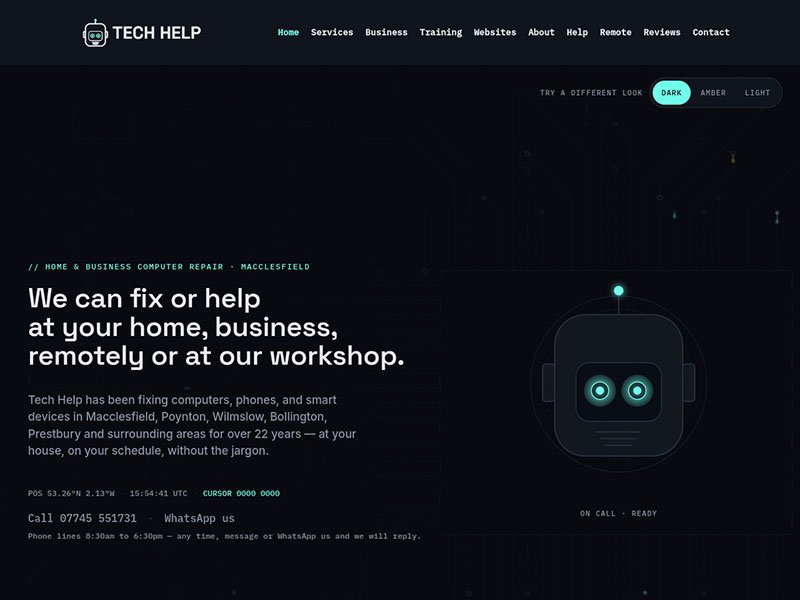 The Tech Help website homepage