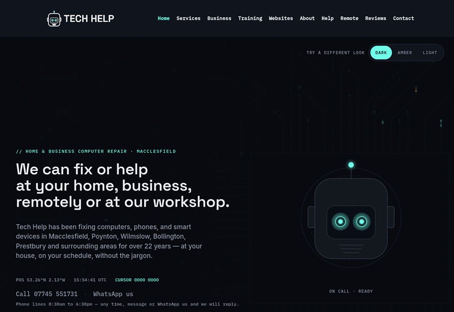 Tech Help website homepage