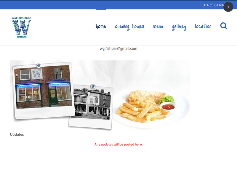 Waters Green Fish Bar website