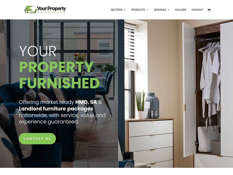 The Your Property Furnished website homepage