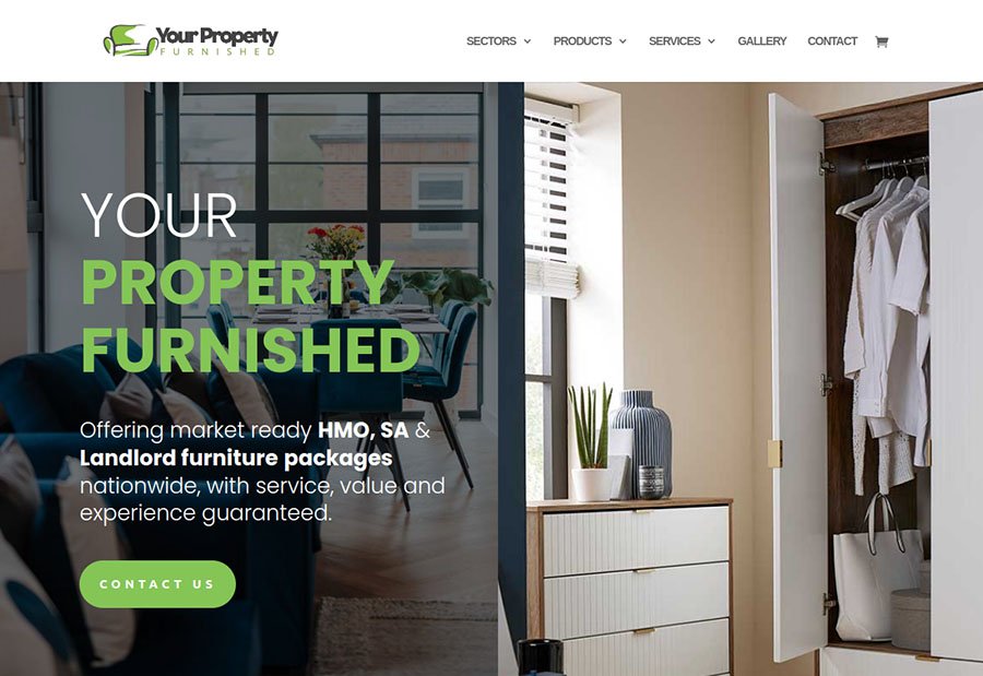 Your Property Furnished website homepage